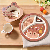 5 Pcs/Set Bamboo Fiber Children Tableware