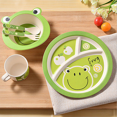 5 Pcs/Set Bamboo Fiber Children Tableware